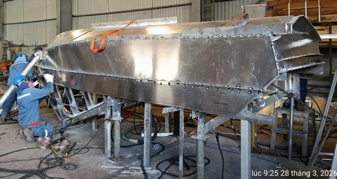 Hull welding in progress