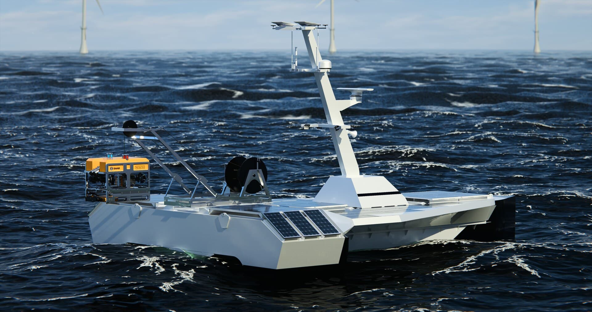 H-1 vessel in offshore wind farm with ROV deployed